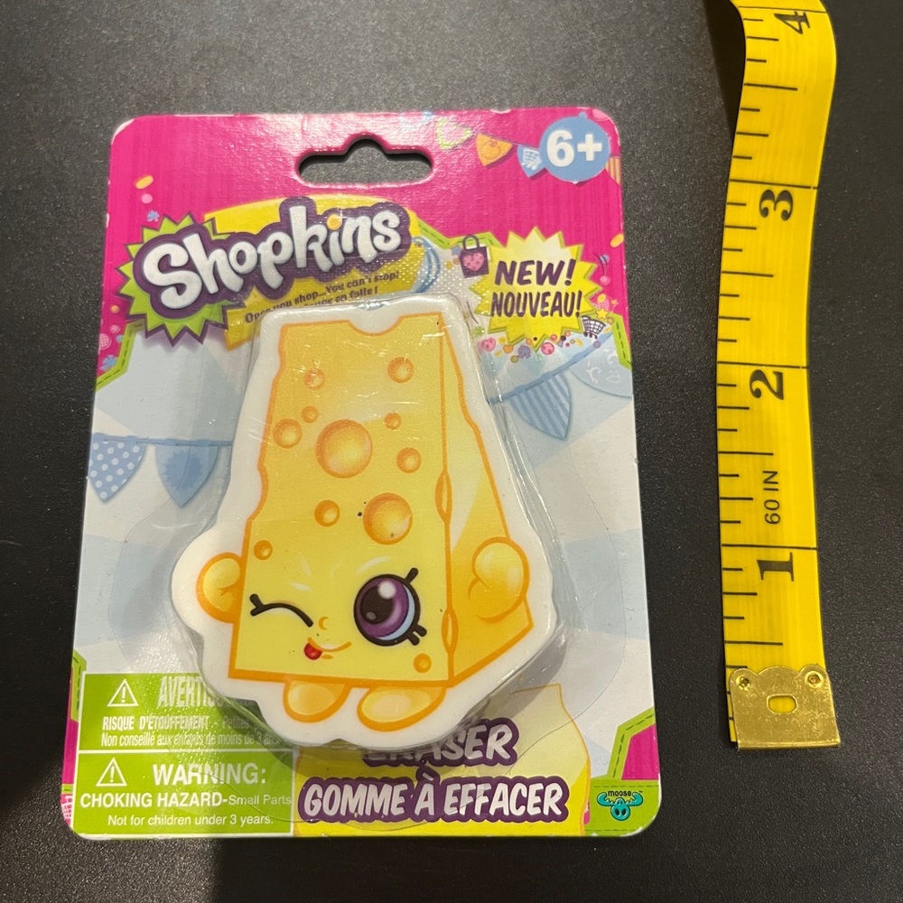 Shopkins CHEE ZEE Swiss Cheese Eraser Figure Kawaii Collectible Food Toy School